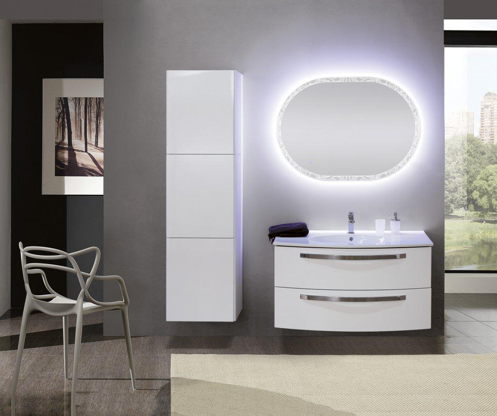 Мебель для ванной Comfort Bianco Lucido подвесная с двумя выдвижными ящиками 100x54x55