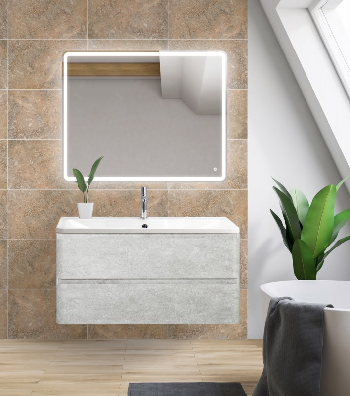 Мебель для ванной BelBagno ALBANO-1000-2C-SO-CVG  1000x450x500 Cemento Verona Grigio