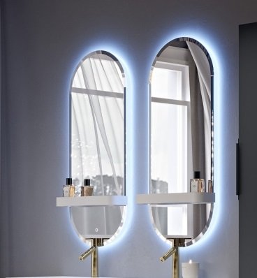 Зеркало 45х110 см, CEZARES со встроенной LED подсветкой без полки, 45095
